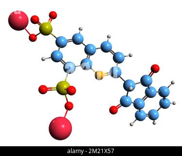 3D immagine di chinolina giallo WS formula scheletrica - struttura chimica molecolare di isolato su sfondo bianco Foto Stock