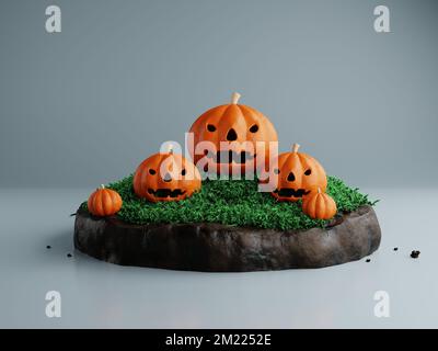 zucca fantasma sull'erba Foto Stock