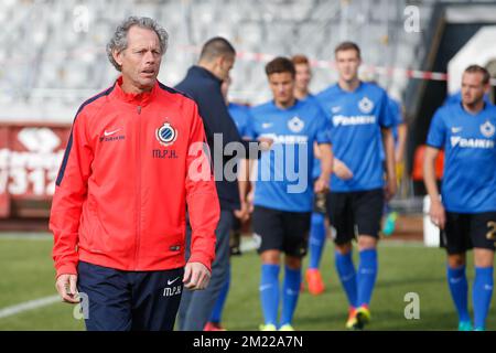 L'allenatore di testa del club Michel Preud'homme arriva per la fotografia della stagione 2016-2017 della prima squadra di calcio belga Club Brugge, giovedì 14 luglio 2016 a Brugge. Foto Stock