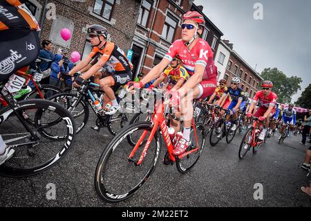 Il russo Viacheslav Kuznetsov del Team Katusha nella foto durante la prima tappa del Tour De Wallonie, a 178,3 km da Charleroi a Mettet, sabato 23 luglio 2016. Foto Stock