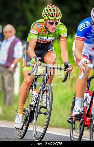 Jens Adams di Crelan-Vastgoedservice nella foto in azione durante la quinta e ultima tappa del Tour De Wallonie, gara ciclistica 183,9km da Engis a Dison, mercoledì 27 luglio 2016. Foto Stock