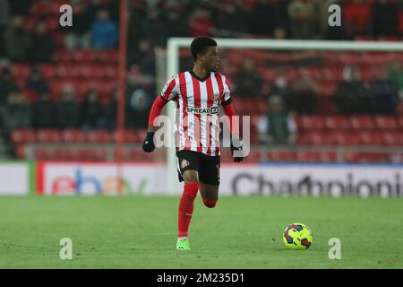 Sunderland, Regno Unito, 12th dicembre 2022. AMAD Diallo di Sunderland durante la partita del Campionato Sky Bet tra Sunderland e West Bromwich Albion allo Stadio di luce di Sunderland lunedì 12th dicembre 2022. (Credit: Marco Fletcher | NOTIZIE MI) Credit: NOTIZIE MI & Sport /Alamy Live News Foto Stock