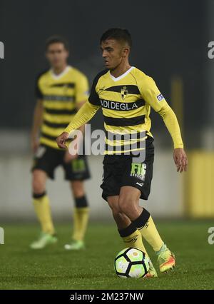 Faysel Kasmi di Lierse è stato raffigurato in azione durante la partita di Proximus League del D1B tra AFC Tubize e Lierse, a Tubize, venerdì 21 ottobre 2016, il giorno 11 del campionato di calcio belga, divisione 1B. FOTO DI BELGA JOHN THYS Foto Stock