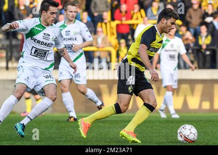 Ahmed Zizo di Lierse ha ritratto in azione durante la partita di Proximus League del D1B tra Lierse SK e Lommel United, a Lier, domenica 30 ottobre 2016, il giorno 13 del campionato di calcio belga, divisione 1B. BELGA FOTO LUC CLAESSEN Foto Stock