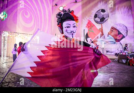 Doha, Qatar, Qatar. 12th Dec, 2022. Spettacoli a margine della Coppa del mondo 2022, a Doha Streets. (Credit Image: © Abed Alrahman Alkahlout/Quds Net News via ZUMA Press Wire) Foto Stock