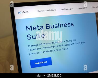 KONSKIE, POLONIA - 13 dicembre 2022: Sito Web di meta Business Suite visualizzato sullo schermo del computer portatile Foto Stock