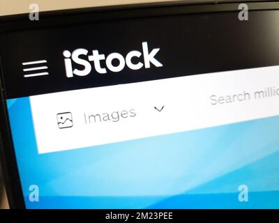 KONSKIE, POLAND - December 13, 2022: iStock website displayed on laptop computer screen Stock Photo
