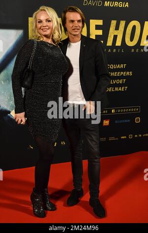 Lesley-Ann Poppe pictured during the Belgian premiere of Nabil Ben Yadir movie called 'Dode Hoek' in Antwerp kinepolis, Tuesday 24 January 2017. BELGA PHOTO DIRK WAEM Stock Photo