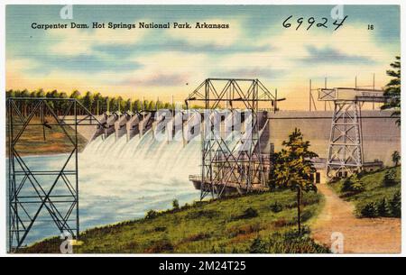 Carpenter Dam, Hot Springs National Park, Arkansas, dighe, impianti industriali, Tichnor Brothers Collection, Cartoline degli Stati Uniti Foto Stock