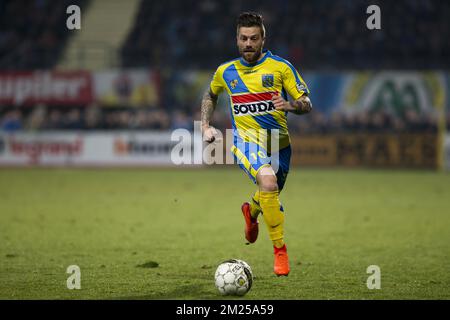 Benjamin 'Benji' De Ceulaer di Westerlo, nella foto, durante la partita di Jupiler Pro League tra KVC Westerlo e Club Brugge, a Westerlo, venerdì 17 febbraio 2017, il giorno 27 del campionato di calcio belga. BELGA FOTO KRISTOF VAN ACCOM Foto Stock