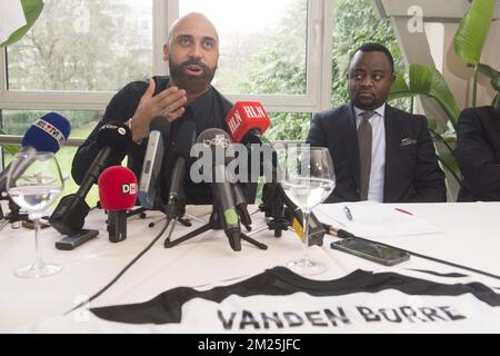 Anthony Vanden Borre e Coco Nkongolo hanno illustrato la carriera di Anthony Vanden Borre giovedì 02 marzo 2017 a Bruxelles. BELGA FOTO FILIP DE SMET Foto Stock