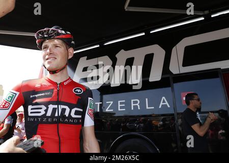 Il belga ben Hermans del BMC Racing Team nella foto della tappa 1 del giro 2017 in bicicletta, 206km da Alghero a Olbia, venerdì 05 maggio 2017. FOTO DI BELGA YUZURU SUNADA Foto Stock