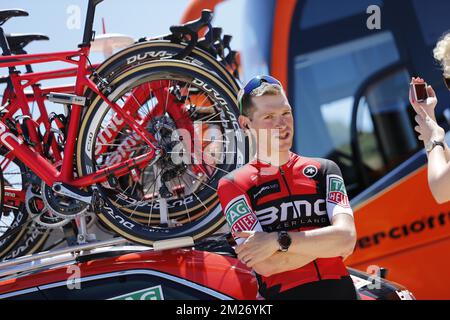 Il belga ben Hermans del BMC Racing Team nella foto alla terza tappa del giro 2017 in bicicletta, a 148 km da Tortoli a Cagliari, domenica 07 maggio 2017. FOTO DI BELGA YUZURU SUNADA Foto Stock