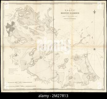 Grafico del porto di Boston : intervistato nel 1817 , carte nautiche, Massachusetts, Boston Harbor, Boston Harbor Mass., Mappe Norman B. Leventhal Map Center Collection Foto Stock