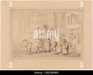 Chelsea stage pullman, diligenze, autisti pullman, cavalli, passeggeri. Thomas Rowlandson (1756-1827). Stampe e disegni Foto Stock