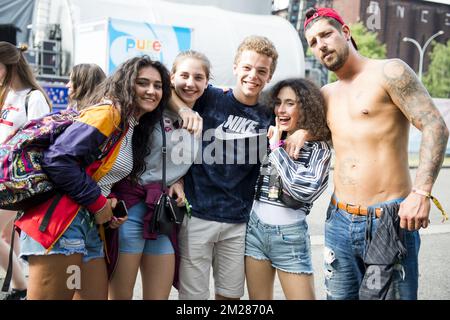 Immagine scattata durante il primo giorno del festival 'Les Ardentes' di Liegi, giovedì 06 luglio 2017. L'edizione di quest'anno del festival si svolge dal 6 al 9 luglio. FOTO DI BELGA JASPER JACOBS Foto Stock