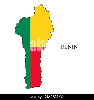 Illustrazione del vettore della mappa Benin. Economia globale. Paese famoso. Africa occidentale. Africa. Illustrazione Vettoriale
