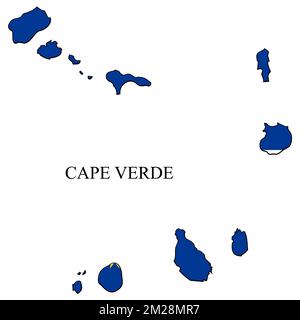 Cape Verde map vector illustration. Global economy. Famous country. Western Africa. Africa. Stock Vector