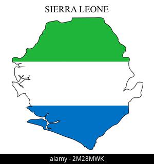 Illustrazione del vettore della mappa Sierra Leone. Economia globale. Paese famoso. Africa occidentale. Africa. Illustrazione Vettoriale