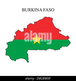 Burkina Faso map vector illustration. Global economy. Famous country. Western Africa. Africa. Stock Vector