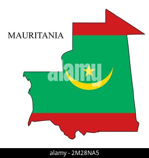 Mauritania map vector illustration. Global economy. Famous country. Western Africa. Africa. Stock Vector