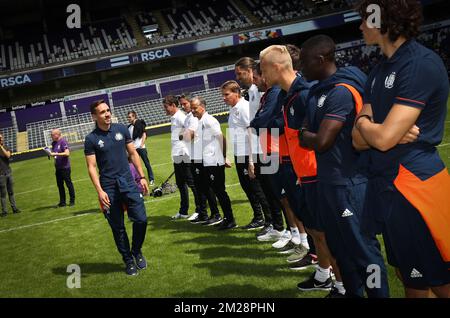 Sven Kums di Anderlecht, nella foto della Fan Day della squadra di calcio RSC Anderlecht, domenica 30 luglio 2017 ad Anderlecht, Bruxelles. BELGA PHOTO VIRGINIE LEFOUR Foto Stock