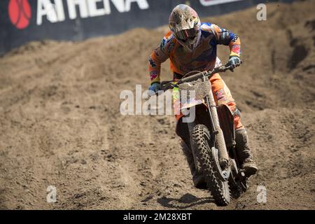 Olandese Jeffrey Herlings nella foto durante il motocross MXGP Gran Premio del Belgio, domenica 06 agosto 2017 a Lommel. BELGA FOTO KRISTOF VAN ACCOM Foto Stock