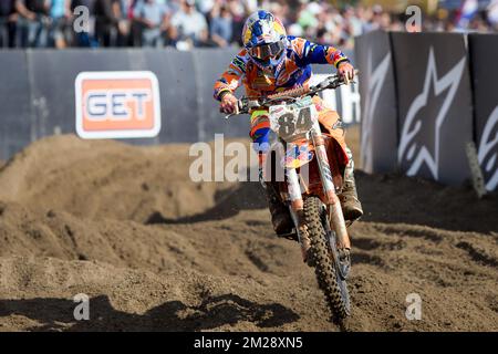 Olandese Jeffrey Herlings nella foto durante il motocross MXGP Gran Premio del Belgio, domenica 06 agosto 2017 a Lommel. BELGA FOTO KRISTOF VAN ACCOM Foto Stock