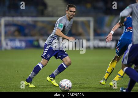 Anderlecht's Sven Kums pictured durante una finale di Coppa Croky 1/16 tra Westerlo (1B) e RSC Anderlecht, a Westerlo, mercoledì 20 settembre 2017. BELGA FOTO KRISTOF VAN ACCOM Foto Stock