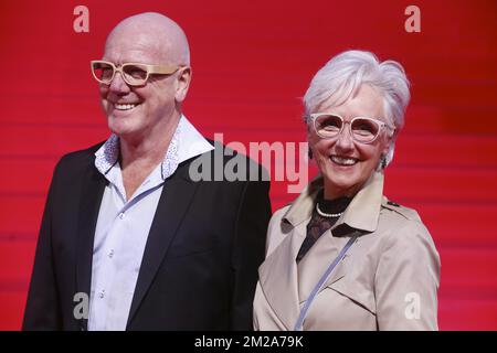 Actor Vic De Wachter and actress Gilda De Bal pictured during the opening of the 44th 'Film Fest Gent', film festival in Gent, with Belgian film 'Insyriated', Tuesday 10 October 2017. BELGA PHOTO NICOLAS MAETERLINCK Stock Photo