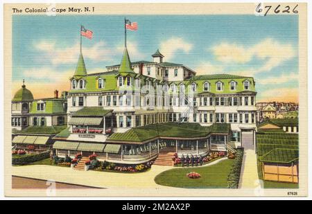 The Colonial, Cape May, N. J., Hotels, Tichnor Brothers Collection, Cartoline degli Stati Uniti Foto Stock
