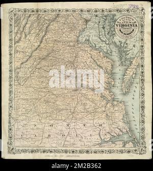 Mappa di Colton della sede della guerra in Virginia : che mostra in modo minuzioso le località interessanti nelle vicinanze di Richmond , Virginia, Storia, Guerra civile, 1861-1865, Mappe, Carolina del Nord, Storia, Guerra civile, 1861-1865, Mappe Norman B. Leventhal Map Center Collection Foto Stock