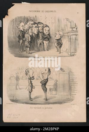 Conciliabule chez le Grand homme... , Politici, storici, presidenti, funzionari di gabinetto, Thiers, Adolphe, 1797-1877, Dupin, M. André-Marie-Jean-Jacques, 1783-1865. Honoré Daumier (1808-1879). Litografie Foto Stock