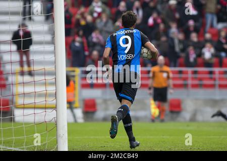 Jelle Vossen del Club, nella foto, dopo aver segnato la partita della Jupiler Pro League tra il Royal Antwerp FC e il Club Brugge, ad Anversa, domenica 21 gennaio 2018, il giorno 22 della Jupiler Pro League, la stagione calcistica belga 2017-2018. BELGA FOTO KRISTOF VAN ACCOM Foto Stock