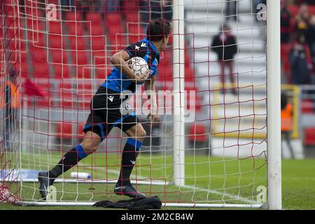 Jelle Vossen del Club, nella foto, dopo aver segnato la partita della Jupiler Pro League tra il Royal Antwerp FC e il Club Brugge, ad Anversa, domenica 21 gennaio 2018, il giorno 22 della Jupiler Pro League, la stagione calcistica belga 2017-2018. BELGA FOTO KRISTOF VAN ACCOM Foto Stock