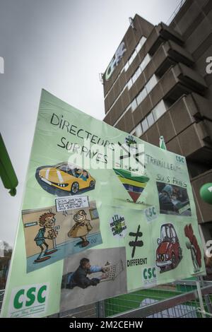 L'immagine mostra una protesta contro l'ospedale 'CHR de la Citadelle' di Liegi, giovedì 25 gennaio 2018. BELGA FOTO KOEN BLANCKAERT Foto Stock