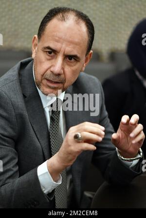 Il professor Ahmed Abbadi ha illustrato, nel corso di un incontro del secondo giorno, una visita diplomatica del ministro degli Esteri belga a Morroco, giovedì 25 gennaio 2018, a Rabat, in Marocco. FOTO DI BELGA ERIC LALMAND Foto Stock