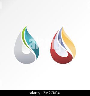 Semplice e unico acqua o olio immagine grafica icona logo design astratto concetto stock vettoriale. Può essere utilizzato come simbolo correlato all'industria o alla natura Illustrazione Vettoriale