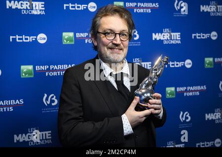 Miglior film d'animazione Benoit Feroumont raffigurato durante l'edizione 8th della cerimonia di premiazione Magritte du Cinema, domenica 04 febbraio 2018, a Bruxelles. I premi sono premiati ai film dei produttori belgi di lingua francese. FOTO DI BELGA LAURIE DIEFFEMBACQ Foto Stock