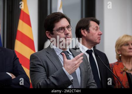 Georges-Franois Leclerc prefetto delle Alpi Marittime, durante la conferenza stampa del Carnevale di Nizza 2018. | Leclerc préfet des Alpes Maritimes, Lors de la conférence de presse du Carnaval de Nice 2018. 05/02/2018 Foto Stock