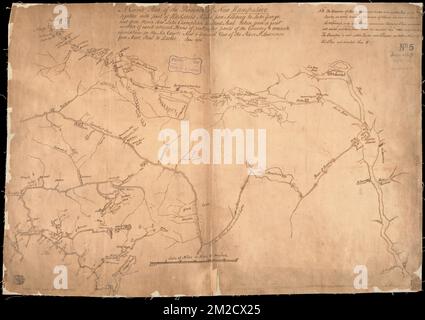 A correct plan of the province of New Hampshire together with part of the Hudsons River from Albany to Lake George and from thence thro Lake Champlain to Mont Real : taken from a great number of exact attested plans of particular parts of the country & accurate observations on the sea coast : also a general view of the River St. Lawrence from Mont Real to Quebec , New Hampshire, Maps, Manuscript, Northeastern States, Maps, Manuscript Norman B. Leventhal Map Center Collection Stock Photo