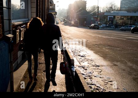 Coppia in città. | coppia en ville. 05/05/2016 Foto Stock