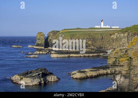 Faro di Noss Head vicino a Wick in Caithness, Highland, Scotland, UK | le phare de Noss Head près de Wick, Caithness, Ecosse, Royaume-uni 26/05/2017 Foto Stock