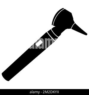 otoscope icon on white background. medical collection sign. Medical phonetic syringe otoscope symbol. flat style. Stock Photo