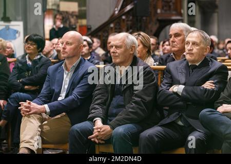 L'ex ciclista belga Freddy Maertens ha raffigurato durante la presentazione del libro 'Top 1000 van de Belgische wielrenners' (Top 1000 dei ciclisti belgi), scritto dal giornalista Jacques Sys, martedì 13 marzo 2018, a Roeselare. BELGA FOTO KURT DESPLENTER Foto Stock
