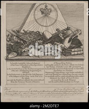 Corone, mitre, maces, ecc , corone, Miters, maces di Ceremonial. William Hogarth (1697-1764). Stampe Foto Stock