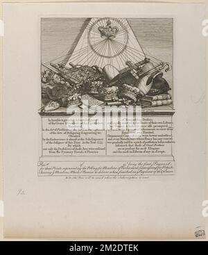 Corone, mitre, maces, ecc , corone, Miters, maces di Ceremonial. William Hogarth (1697-1764). Stampe Foto Stock