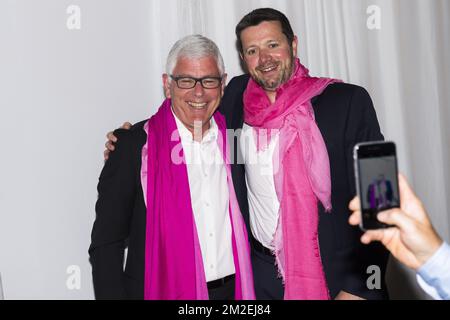 Il capitano belga Ivo Van Aken ha illustrato durante la cena ufficiale in vista della riunione del Gruppo Mondiale della Fed Cup di questo fine settimana Play off tra Italia e Belgio a Genova, Italia, giovedì 19 aprile 2018. FOTO DI BELGA LAURIE DIEFFEMBACQ Foto Stock