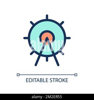 Amusement park location pixel perfect RGB color ui icon Stock Vector