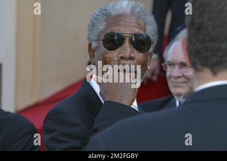 Morgan Freeman sul tappeto rosso al Festival di Cannes 2005. | Morgan Freeman sur le tapis rouge du Festival de Cannes en 2005. 20/05/2005 Foto Stock